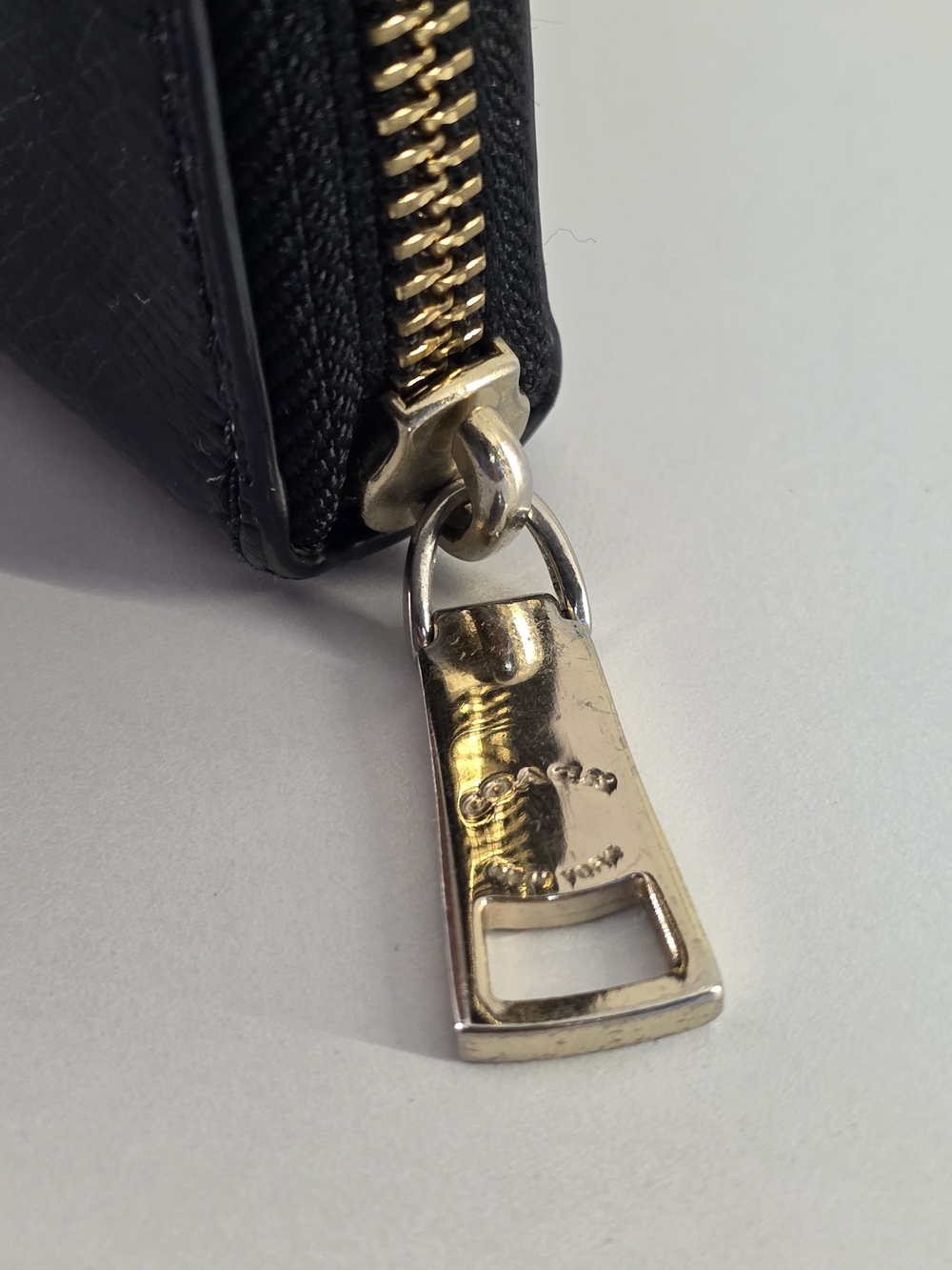 COACH Black Leather Zip-Around Wallet W/ Gold Hardware - Picture 14 of 14